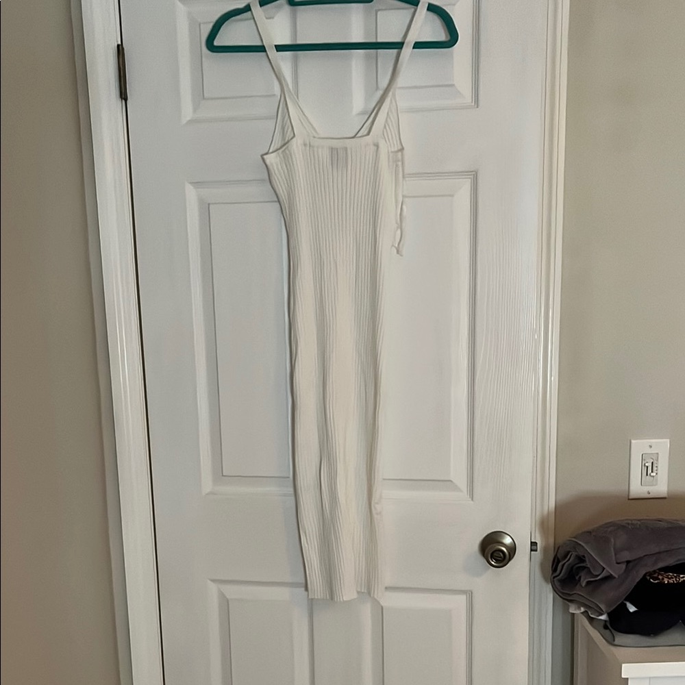 White Ribbed Dress - Picture 3 of 3